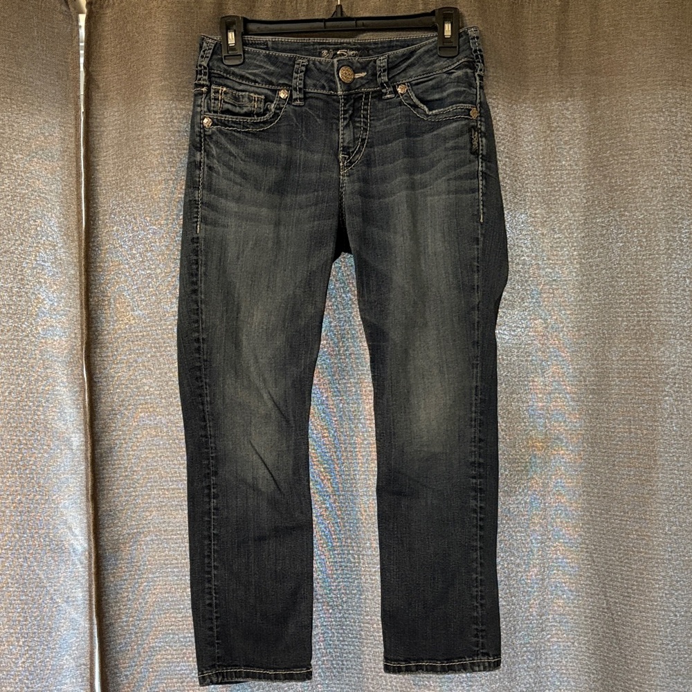 Women's Silver Brand Jean Capris